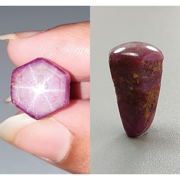 Star Ruby Gemstone Wand Specimen : 29.10cts. Natural Untreated Unheated Red 6Ray Johnson Mines Star Ruby Hexagon Shape 13*12mm 1pc