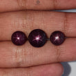 Star Ruby Gemstone Cabochon: Natural Untreated Unheated Red 6Ray Star Ruby Oval & Round Shape 2pc - 3pc Set For Jewelry