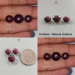 Star Ruby Gemstone Cabochon: Natural Untreated Unheated Red 6Ray Star Ruby Oval & Round Shape 2pc - 3pc Set For Jewelry