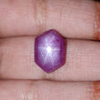 Star Ruby Gemstone Cabochon: Natural Untreated Unheated Red 6Ray Star Ruby Hexagon Shape 1pc for Jewelry