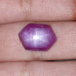 Star Ruby Gemstone Cabochon: Natural Untreated Unheated Red 6Ray Star Ruby Hexagon Shape 1pc for Jewelry