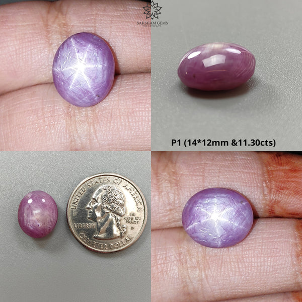 Star Ruby Gemstone Cabochon: Natural Untreated Unheated Red 6Ray Star Ruby Oval Round Shape 1pc for Jewelry