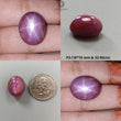 Star Ruby Gemstone Cabochon: Natural Untreated Unheated Red 6Ray Star Ruby Oval Round Shape 1pc for Jewelry