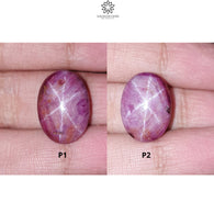 Star Ruby Gemstone Cabochon: Natural Untreated Unheated Red 6Ray Star Ruby Oval Shape 1pc for Jewelry July Birthstone