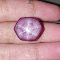 Star Ruby Gemstone Cabochon: 33.20cts Natural Untreated Unheated 6Ray Star Ruby Hexagon Shape 19*15mm 1pc for Jewelry July Birthstone