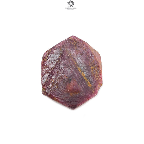 Record Keeper Ruby Gemstone Crystal: 142.00cts Natural Untreated Unheated Red Ruby Triangle Formative Hexagon Specimen 38.5*31*9mm