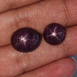 Star Ruby Gemstone Cabochon: Natural Untreated Unheated Red 6Ray Star Ruby Oval Shape 2pc For Jewelry