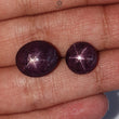 Star Ruby Gemstone Cabochon: Natural Untreated Unheated Red 6Ray Star Ruby Oval Shape 2pc For Jewelry