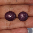 Star Ruby Gemstone Cabochon: Natural Untreated Unheated Red 6Ray Star Ruby Oval Shape 2pc For Jewelry