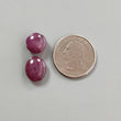 Star Ruby Gemstone Cabochon: Natural Untreated Unheated Red 6Ray Star Ruby Oval Shape 2pc For Jewelry