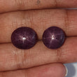 Star Ruby Gemstone Cabochon: Natural Untreated Unheated Red 6Ray Star Ruby Oval Shape 2pc For Jewelry