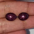 Star Ruby Gemstone Cabochon: Natural Untreated Unheated Red 6Ray Star Ruby Oval & Round Shape 2pc - 3pc Set For Jewelry