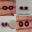 Star Ruby Gemstone Cabochon: Natural Untreated Unheated Red 6Ray Star Ruby Oval & Round Shape 2pc - 3pc Set For Jewelry