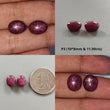 Star Ruby Gemstone Cabochon: Natural Untreated Unheated Red 6Ray Star Ruby Oval & Round Shape 2pc - 3pc Set For Jewelry