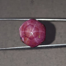 Star Ruby Gemstone Wand Specimen: 44.40cts Natural Untreated 6Ray Star Ruby Hexagon Shape Healing Crystal 21*16mm 1pc July Birthstone