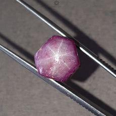 Star Ruby Gemstone Wand Specimen: 45.10cts Natural Untreated 6Ray Star Ruby Hexagon Shape Healing Crystal 30*13mm 1pc July Birthstone