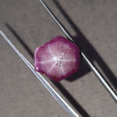Star Ruby Gemstone Wand Specimen: 47.00cts Natural Untreated 6Ray Star Ruby Hexagon Shape Healing Crystal 22*16mm 1pc July Birthstone