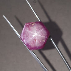 Star Ruby Gemstone Wand Specimen: 102.10cts Natural Untreated 6Ray Star Ruby Hexagon Shape Healing Crystal 31*19mm 1pc July Birthstone