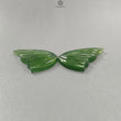 Antigorite Serpentine Gemstone Carving: Natural Untreated Unheated Serpentine Hand Carved Butterfly Pair for Jewelry