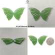 Antigorite Serpentine Gemstone Carving: Natural Untreated Unheated Serpentine Hand Carved Butterfly Pair for Jewelry