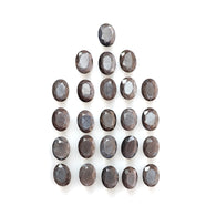 Silver Gray Sapphire Gemstone Faceted Cut: 41.60cts Natural Untreated Unheated Sapphire Oval Shape 8*6mm 24pcs Lot For Jewelry