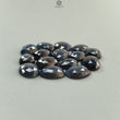 Blue, Silver Gray Sapphire Gemstone Rose Cut Slices: Natural Untreated Sapphire Fancy Shape Faceted Lots for Jewelry September Birthstone