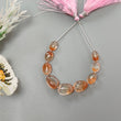 Sunstone Gemstone Loose Beads : 55.60cts Natural Untreated Chatoyant Orange Sunstone Oval Shape 10.5*8mm - 15*12mm Beads For Jewelry