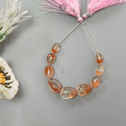 Sunstone Gemstone Loose Beads : 55.60Cts Natural Untreated Chatoyant Orange Sunstone Oval Uneven Shape