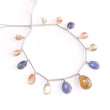 Oregon Sunstone & Blue Tanzanite Faceted Loose Beads: 39.00cts Natural Sunstone Rose Cut Egg Shape 925 Silver Loose Beads 8*6mm - 14*11mm