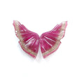 Rubellite Tourmaline Gemstone Carving: 44.40cts Natural Untreated Watermelon Pink Tourmaline Hand Carved Butterfly 41.5*20.5mm Pair