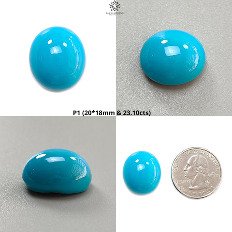 Blue Turquoise Gemstone Cabochon: Natural Untreated Sleeping Beauty Turquoise Oval Shape 1pc for Jewelry December Birthstone