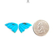 Turquoise Gemstone Carving: Natural Untreated Sleeping Beauty Arizona Turquoise Hand Carved Butterfly Pair for Jewelry December Birthstone