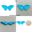 Turquoise Gemstone Carving: Natural Untreated Sleeping Beauty Arizona Turquoise Hand Carved Butterfly Pair for Jewelry December Birthstone