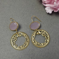 Pink Onyx Gemstone Earring : 2.50