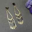 Handmade Brass Earring : 3.5" 18k Gold Plated 11.61GMS Brass Boho Style Dainty Push Back Earring Gift For Her