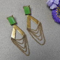 Green Chalcedony Gemstone Earring : 2.5