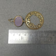 Pink Onyx Gemstone Earring : 2.50"*1.5" Handmade 18k Gold Plated 14.50gms Brass Faceted Texture Round Bezel Set Drop Dangle Hook Earrings
