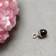 Black Onyx Gemstone 925 Sterling Silver Pendant : 4.20gms Natural Onyx Regular Size Bullet Pendant With Normal Loop 1