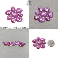 Ruby & Silver Chocolate Blue Sapphire Gemstone Rose Cut : Natural Untreated Unheated Sapphire Multi Color Egg Shape Lots