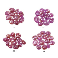 SAPPHIRE Gemstone Rose Cut : Natural Untreated Unheated Raspberry Sheen Pink Sapphire Uneven Shape Sets