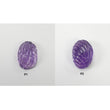 Purple AMETHYST Gemstone Carving : Natural Untreated Amethyst Hand Carved Both Side Oval Shape 17*12mm - 23*17mm 1pc