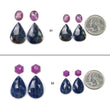 MULTI SAPPHIRE Gemstone Rose Cut : Natural Untreated Unheated Sapphire Bi-Color Pear Shape 4pcs