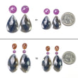 MULTI SAPPHIRE Gemstone Rose Cut : Natural Untreated Unheated Sapphire Bi-Color Pear And Uneven Shape 4pcs & 6pcs