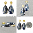 MULTI SAPPHIRE Gemstone Rose Cut : Natural Untreated Unheated Sapphire Bi-Color Uneven Pear Oval Shape 4pcs 6pcs