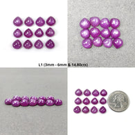 Raspberry Sheen Pink SAPPHIRE Gemstone Cabochon : Natural Untreated Sapphire Heart Shape 12pcs 13pcs 20pcs 23pcs Lot