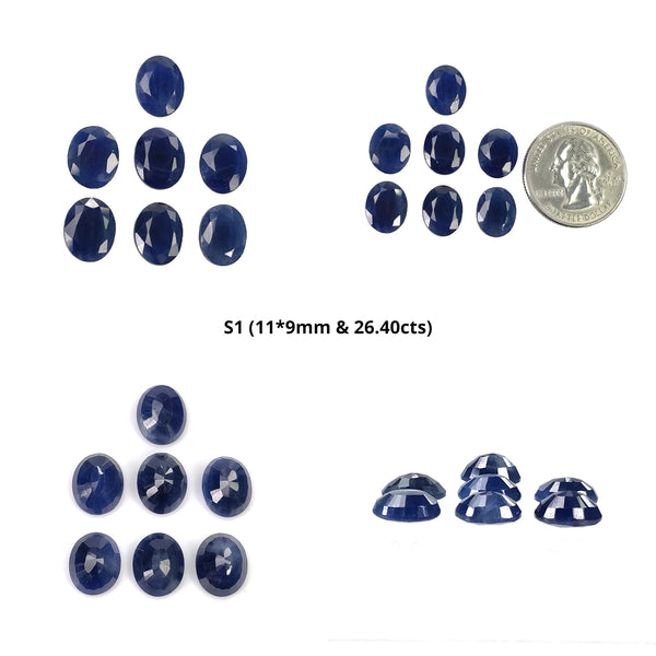 Sapphire Gemstone Normal Cut : Natural Untreated Unheated Sapphire Oval Shape 11*9mm 7pcs Sets