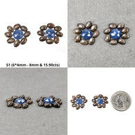 Sapphire Gemstone Cabochon : Natural Untreated Chocolate Silver Pink & Blue Sapphire Oval Shape 6*4mm - 8mm 18pcs Sets