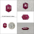 RUBY Gemstone Step Cut : Natural Glass Filled Red Ruby Hexagon Shape