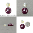 Ruby & Sapphire Gemstone Cabochon And Rose Cut : Natural Untreated Ruby Sapphire Oval Pear Shape 2pcs Sets