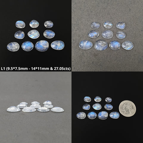 RAINBOW MOONSTONE Gemstone Rose Cut : Natural Untreated Unheated Moonstone Uneven Shape Lots